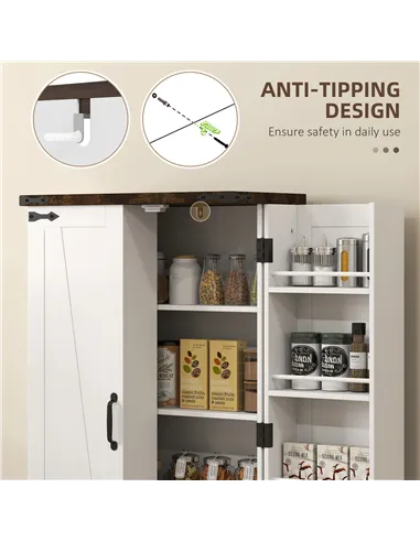 HOMCOM Multi-Storage Farmhouse Style Cabinet - White