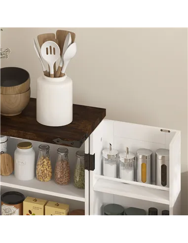 HOMCOM Multi-Storage Farmhouse Style Cabinet - White