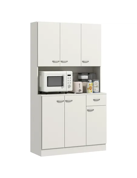 HOMCOM Freestanding Kitchen Pantry Storage Cabinet - White