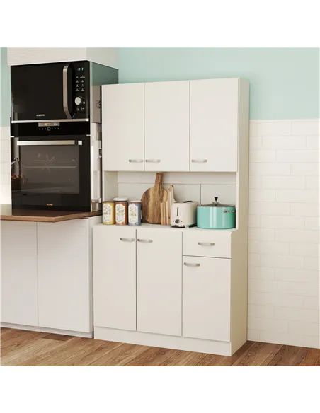 HOMCOM Freestanding Kitchen Pantry Storage Cabinet - White