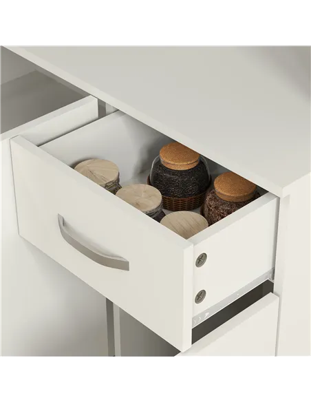 HOMCOM Freestanding Kitchen Pantry Storage Cabinet - White