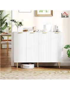 HOMCOM Sideboard Buffet Cabinet, Modern Kitchen Storage Cabinet with 4 Doors and Adjustable Shelves, Living Room Cabinet with Me 2