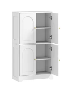 HOMCOM 4-Door Kitchen Storage Cabinet with Adjustable Shelves - White