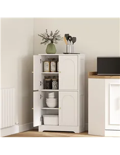 HOMCOM 4-Door Kitchen Storage Cabinet with Adjustable Shelves - White 2
