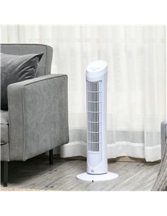 HOMCOM Tower Fan for Bedroom Cooling, 30 Inch Electric 70° Oscillating Fan with 3 Speed Settings, Standing Floor Fan for Home Of 2