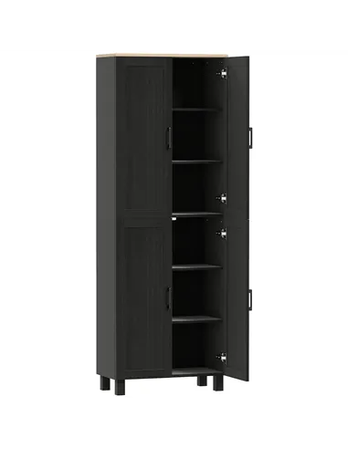 HOMCOM Freestanding Kitchen Cupboard, 4-Door Storage Cabinet with Adjustable Shelves, Modern Kitchen Pantry for Dining Room, 170