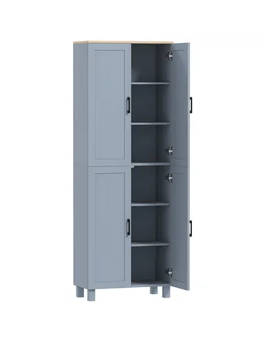 HOMCOM Freestanding Kitchen Cupboard, 4-Door Storage Cabinet with Adjustable Shelves, Modern Kitchen Pantry for Dining Room, 170