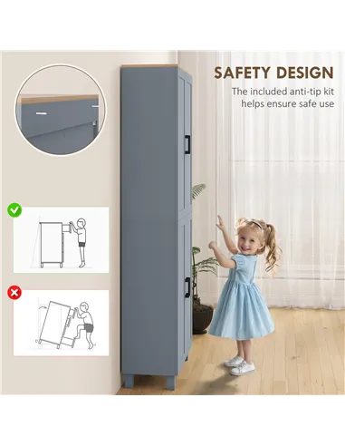 HOMCOM Freestanding Kitchen Cupboard, 4-Door Storage Cabinet with Adjustable Shelves, Modern Kitchen Pantry for Dining Room, 170