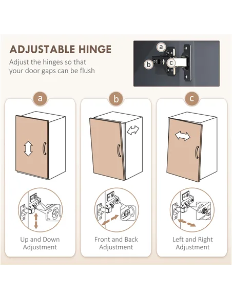 HOMCOM Freestanding Kitchen Cupboard, 4-Door Storage Cabinet with Adjustable Shelves, Modern Kitchen Pantry for Dining Room, 170