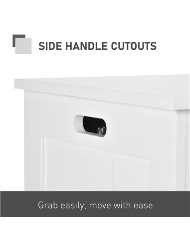 HOMCOM Lift Top Storage Chest Toy Box Organizer with Lid and Safety Hinges for Bedroom Entryway Living Room - White