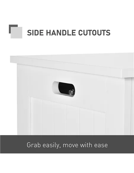 HOMCOM Lift Top Storage Chest Toy Box Organizer with Lid and Safety Hinges for Bedroom Entryway Living Room - White