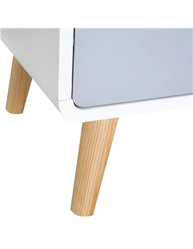 HOMCOM Wooden Bedside Table End Nightstand With Drawer Wood Lamp Desk Storage Unit Bedroom Scandinavian Nordic Style