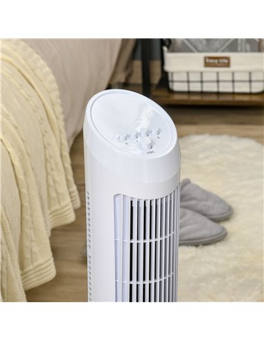 HOMCOM Tower Fan for Bedroom Cooling, 30 Inch Electric 70° Oscillating Fan with 3 Speed Settings, Standing Floor Fan for Home Of