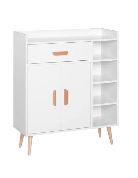 HOMCOM Sideboard, Side Cabinet, Floor Cupboard with Storage Drawer for Hallway, Kitchen, Bedroom, Living Room, White