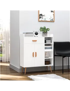HOMCOM Sideboard, Side Cabinet, Floor Cupboard with Storage Drawer for Hallway, Kitchen, Bedroom, Living Room, White 2
