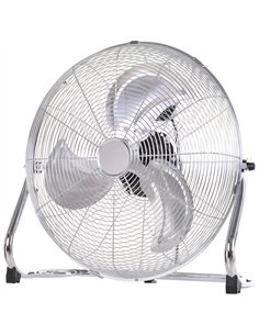 HOMCOM 20" Chrome Metal Floor Fan with Tilting, High Velocity, 3 Speed, Portable Gym Fan for Home Office, Silver