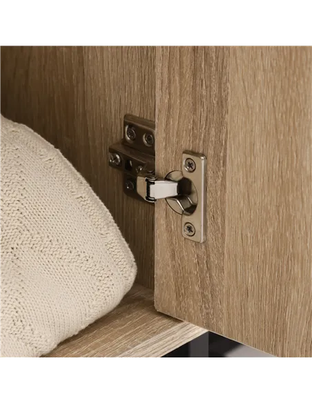 HOMCOM MDF 2-Tier Storage Cabinet Steel Frame Handles Tabletop Unique Home Style Organiser, 80H x 80L x 29.5Wcm-Oak