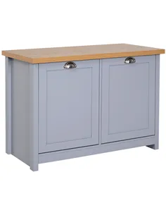 HOMCOM Shoe Cabinet, Modern Shoe Bench with 2 Doors for Hallway, Entryway, Grey