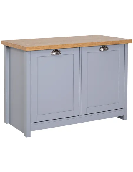 HOMCOM Shoe Cabinet, Modern Shoe Bench with 2 Doors for Hallway, Entryway, Grey