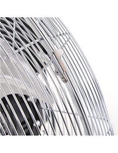 HOMCOM 20" Chrome Metal Floor Fan with Tilting, High Velocity, 3 Speed, Portable Gym Fan for Home Office, Silver