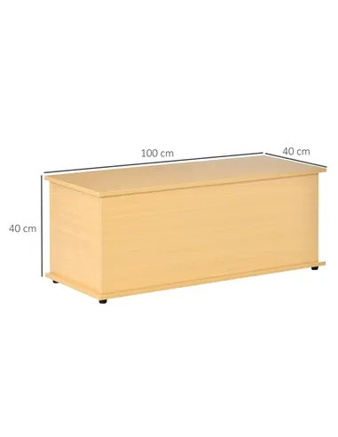 HOMCOM 113L Storage Chest, Storage Box with Flip-Top Lid and 2 Safety Hinges, Storage Trunk for Living Room, Entryway, 100 x 40 