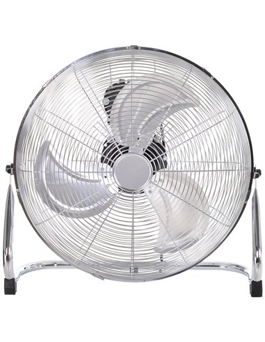 HOMCOM 20" Chrome Metal Floor Fan with Tilting, High Velocity, 3 Speed, Portable Gym Fan for Home Office, Silver