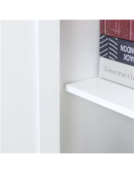 HOMCOM Accent Floor Storage Cabinet Kitchen Cupboard with Adjustable Shelves and 2 Lower Doors, White
