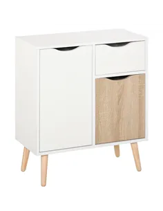 HOMCOM Sideboard Floor Cabinet Storage Cupboard with Drawer for Bedroom, Living Room, Entryway, Brown