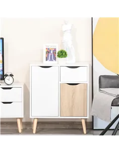HOMCOM Sideboard Floor Cabinet Storage Cupboard with Drawer for Bedroom, Living Room, Entryway, Brown 2
