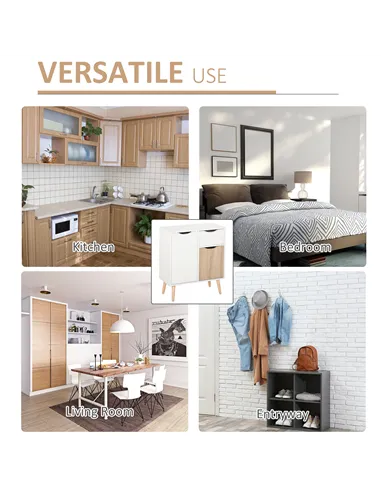 HOMCOM Sideboard Floor Cabinet Storage Cupboard with Drawer for Bedroom, Living Room, Entryway, Brown