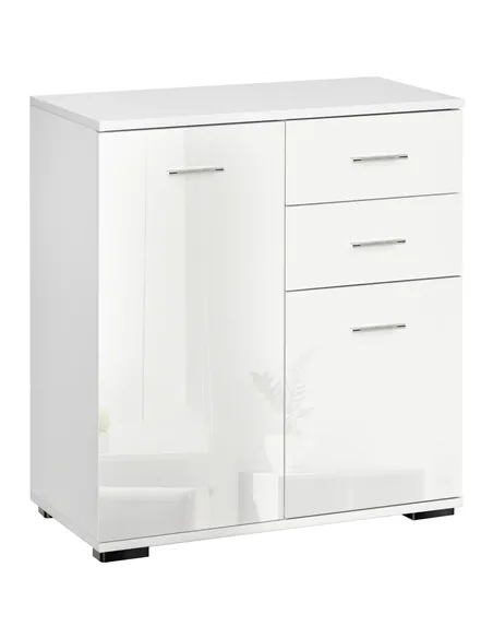 HOMCOM Sideboard, Modern Storage Cabinet with 2 Drawers, 2 Doors and Adjustable Shelf, Kitchen Cabinet for Living Room, Dining R