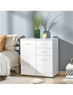 HOMCOM Sideboard, Modern Storage Cabinet with 2 Drawers, 2 Doors and Adjustable Shelf, Kitchen Cabinet for Living Room, Dining R 2