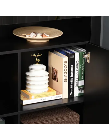 HOMCOM LED Storage Cabinet, Cupboard with High Gloss Front and RGB Lighting, Modern Sideboard for Entryway, Dining Area, Living 