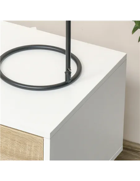 HOMCOM Set of 2 Bedside Table with Drawer and Shelf
