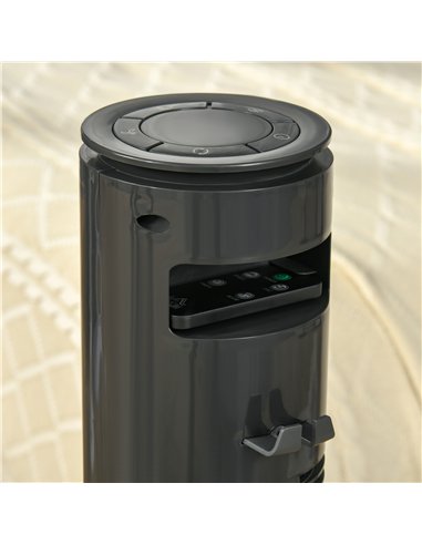 HOMCOM 30'' Freestanding Tower Fan, 3 Speed 3 Mode, 10h Timer, 70 Degree Oscillation, LED Light, 5M Remote Controller, Dark Grey