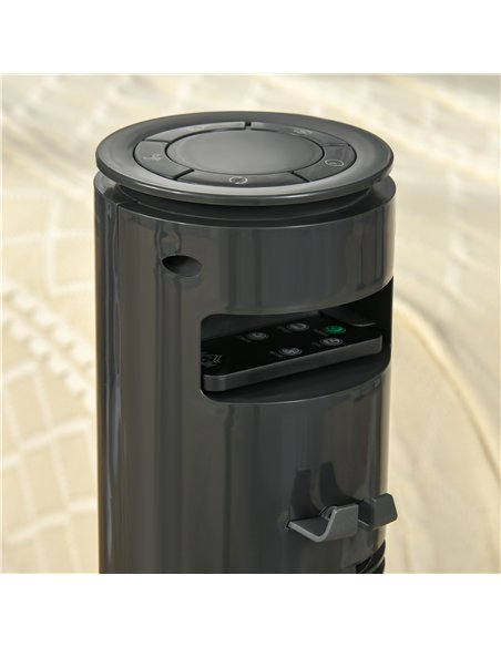 HOMCOM 30'' Freestanding Tower Fan, 3 Speed 3 Mode, 10h Timer, 70 Degree Oscillation, LED Light, 5M Remote Controller, Dark Grey