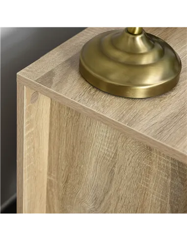 HOMCOM Bedside Table with 2 Drawers, Nightstand with Handles and Elevated Base, Side Table for Bedroom, Living Room, Brown