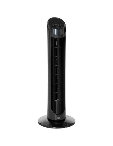 HOMCOM Tower Fan for Bedroom Cooling, 30 Inch Electric 70° Oscillating Fan with 3 Speed Settings, Standing Floor Fan for Home Of
