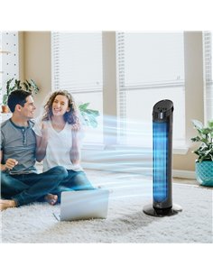 HOMCOM Tower Fan for Bedroom Cooling, 30 Inch Electric 70° Oscillating Fan with 3 Speed Settings, Standing Floor Fan for Home Of 2