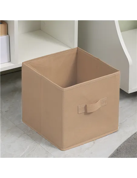 HOMCOM Freestanding 4 Cube Unit Cabinet Unit w/ 3 Fabric Drawers Handles Home Office Storage Shelves