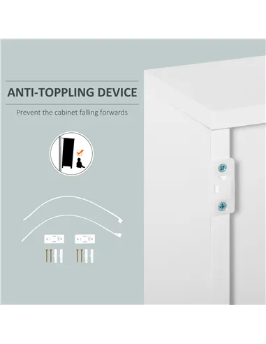 HOMCOM High Gloss Frame Sideboard, Side Cabinet, Push-Open Design with 2 Drawer for Living Room, Bedroom, Grey