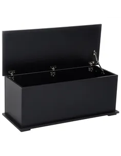 HOMCOM 113L Storage Chest, Storage Box with Flip-Top Lid and 2 Safety Hinges, Storage Trunk for Living Room, Entryway, 100 x 40 