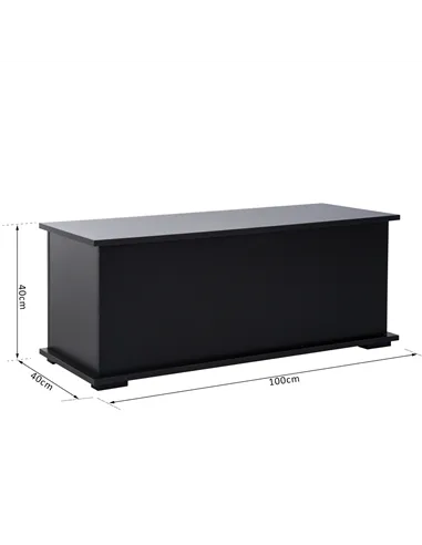 HOMCOM 113L Storage Chest, Storage Box with Flip-Top Lid and 2 Safety Hinges, Storage Trunk for Living Room, Entryway, 100 x 40 