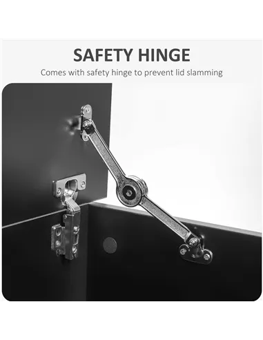 HOMCOM 113L Storage Chest, Storage Box with Flip-Top Lid and 2 Safety Hinges, Storage Trunk for Living Room, Entryway, 100 x 40 