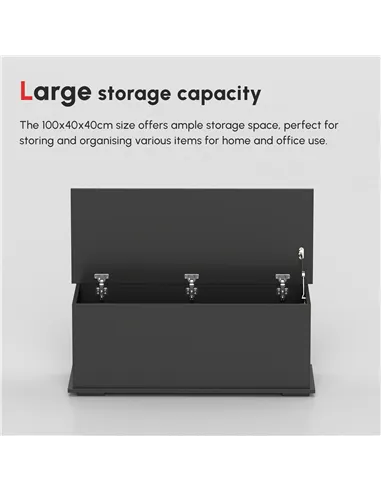 HOMCOM 113L Storage Chest, Storage Box with Flip-Top Lid and 2 Safety Hinges, Storage Trunk for Living Room, Entryway, 100 x 40 