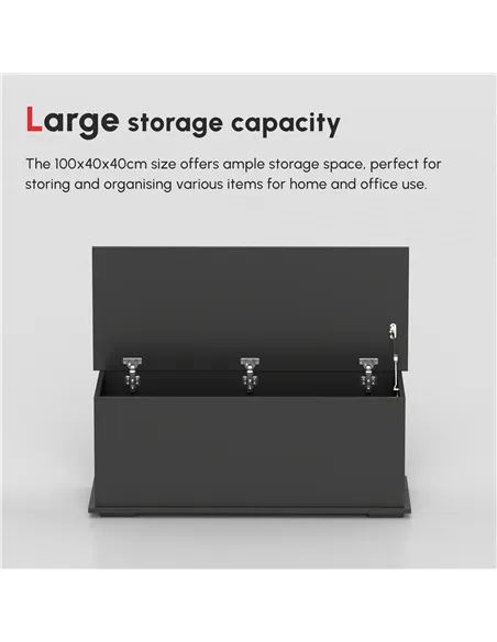 HOMCOM 113L Storage Chest, Storage Box with Flip-Top Lid and 2 Safety Hinges, Storage Trunk for Living Room, Entryway, 100 x 40 