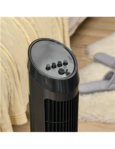 HOMCOM Tower Fan for Bedroom Cooling, 30 Inch Electric 70° Oscillating Fan with 3 Speed Settings, Standing Floor Fan for Home Of