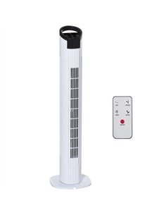 HOMCOM 31" Freestanding Tower Fan, 3 Speed 3 Mode, 7.5H Timer, Oscillating, LED Panel, Remote Control, 31 Inch Standing Fan, Whi