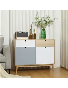HOMCOM Sideboard, Kitchen Storage Cabinet with Drawers and Door Cupboards for Dining Room, Living Room, Entryway,100W x 40D x 79 2