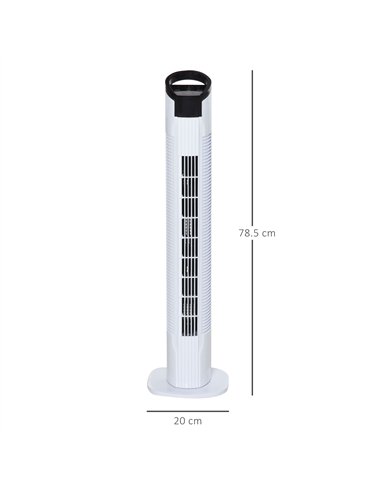HOMCOM 31" Freestanding Tower Fan, 3 Speed 3 Mode, 7.5H Timer, Oscillating, LED Panel, Remote Control, 31 Inch Standing Fan, Whi